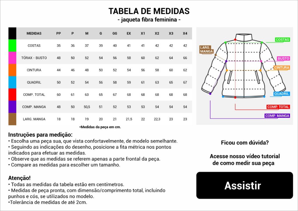 Tabela de Medidas