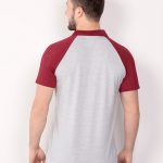 polo masculina cinza raglan