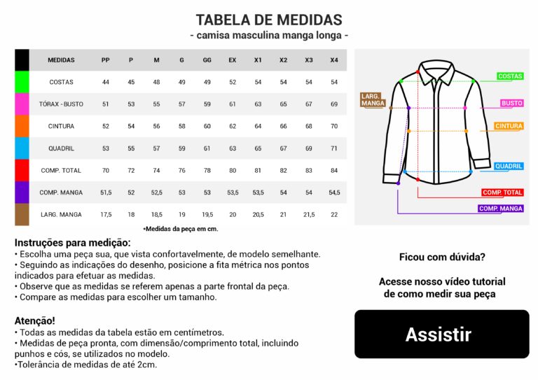 CAMISA MASCULINA MANGA LONGA