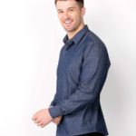 camisa jeans masculina azul marinho