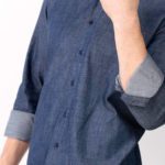 camisa jeans masculina azul marinho