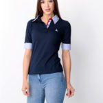 polo feminina detalhe manga debrum