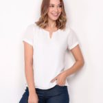 camisa gola v super touch feminina