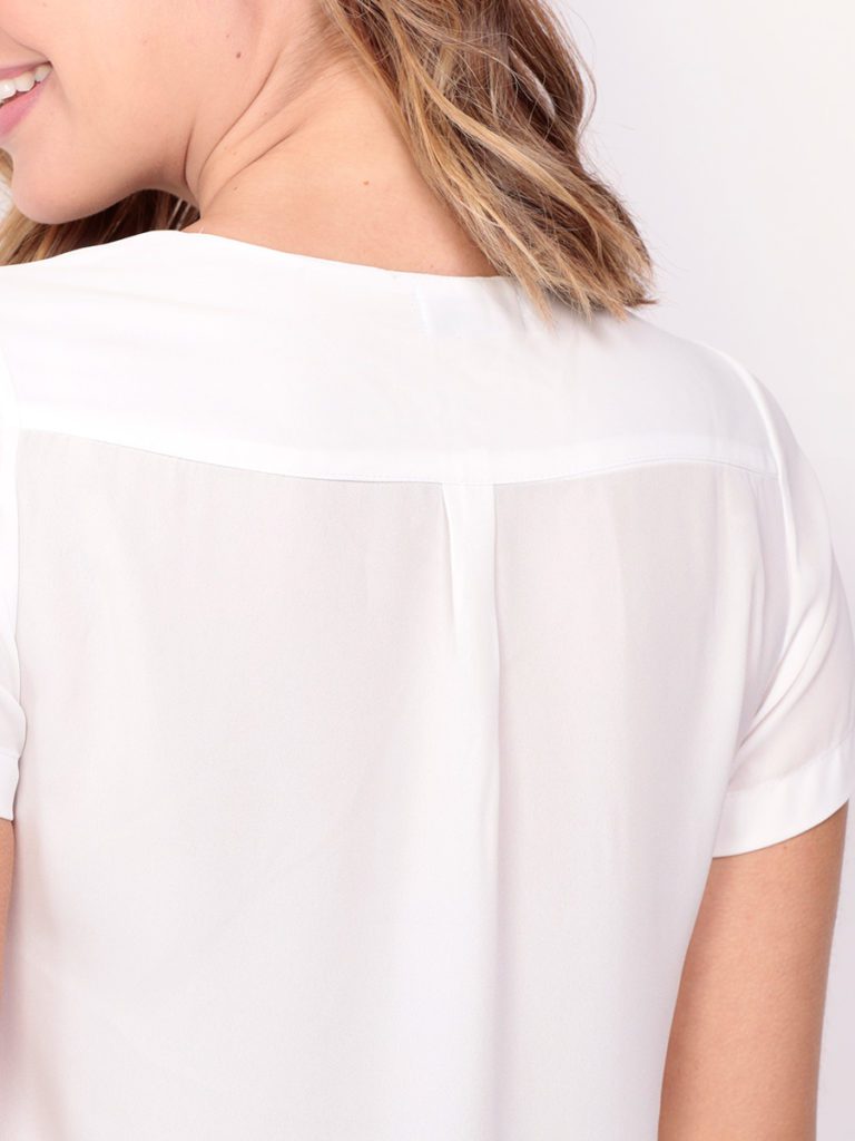 camisa gola v super touch feminina