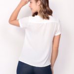 camisa gola v super touch feminina